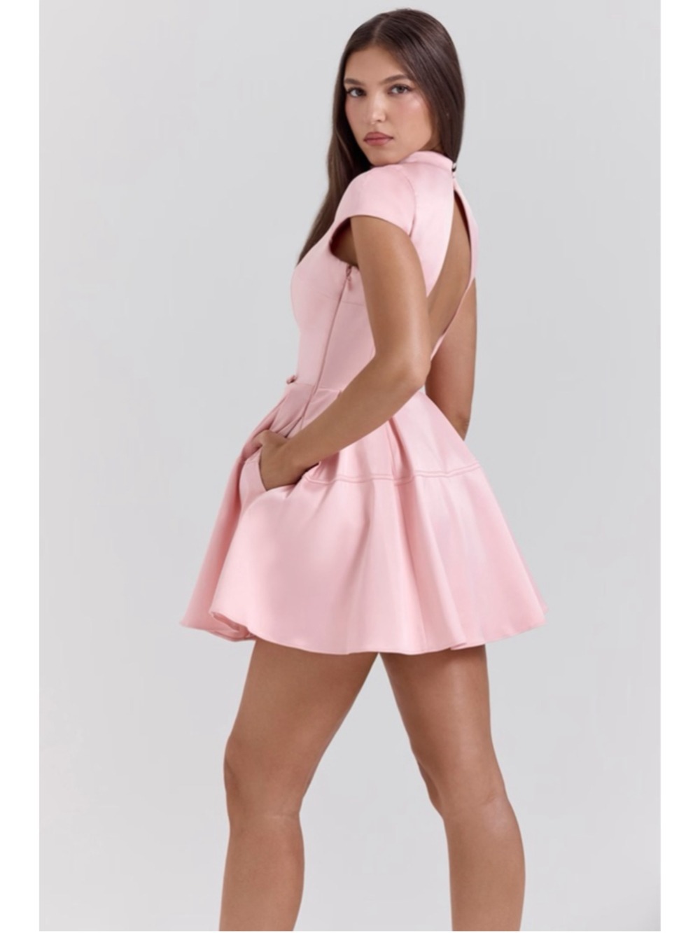 Women's House of CB Pink Backless Mini Dress L - Picture 16 of 16